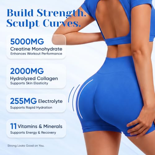 Image of 18 in 1 Creatine for Women with Collagen & Creatine Monohydrate 10.58 OZ | With Collagen, Myo & D-Chiro Inositol, Electrolytes & Vitamins for Strength, Recovery & Skin Support, Sugar Free