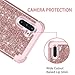 LONTECT Compatible Galaxy Note 10 Case Luxury Glitter Sparkle Bling Heavy Duty Hybrid Sturdy High Impact Shockproof Protective Cover Case for Samsung Galaxy Note 10, Shiny Rose Gold