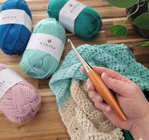 Image of Furls Crochet Hook, Odyssey Sienna Nickel Plated Tip for Effortless Glide, Ergonomic Handle Crochet Hooks 7 inch (M - 8.00MM)