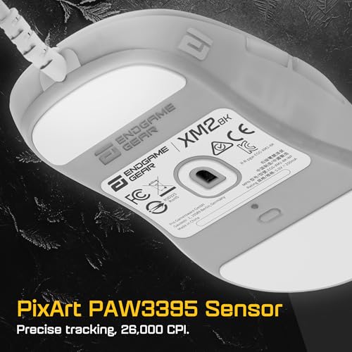Image of ENDGAME GEAR XM2 8k Gaming Mouse - 8000Hz Polling Rate, Kailh GX Switches, PixArt PAW3395 Sensor, Ultra-Light 52 g, White Frost Edition