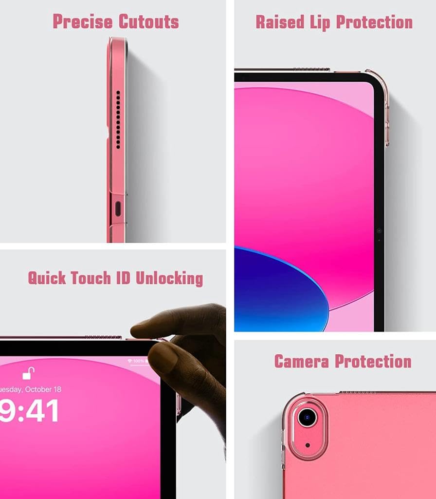 UnDePlus iPad Pro 10.5 ile uyumlu Kılıf PU Deri Smart Standlı Case A1701 A1709 A1852 Karpuz Kırmızısı