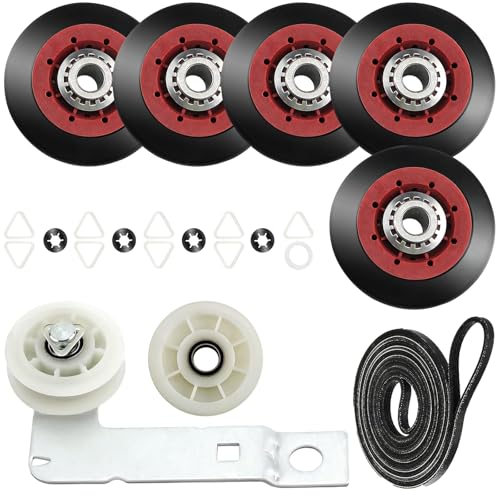 [Upgraded 5-Wheel] 4392067 Dryer Repair Kit & W10837240...