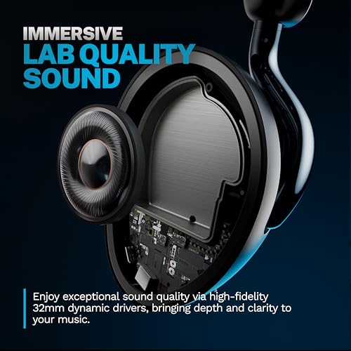 Image of JLab, Epic Lux Lab Edition, Wireless Over Ear Headphones, Active Noise Cancelling, Hi-Res Audio, Graphite