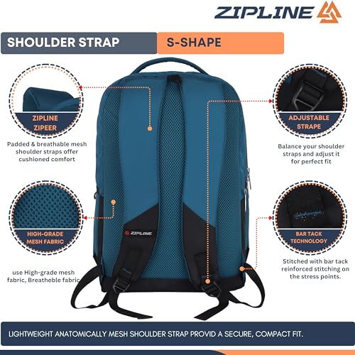 Image of Zipline Casual backpack School bags for boys & Girls |35L Water Resistant backpack bags for women|Stylish,Lightweight,Durable|College bag for boys