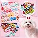 100PCS Dog Hair Bows with Rubber Band for Girl Dog Handmade Hair Accessories Bow Pet Puppy for Small Medium Puppies Grooming Accessories (Mixed-100pcs(58 Colors), Solid Pattern)