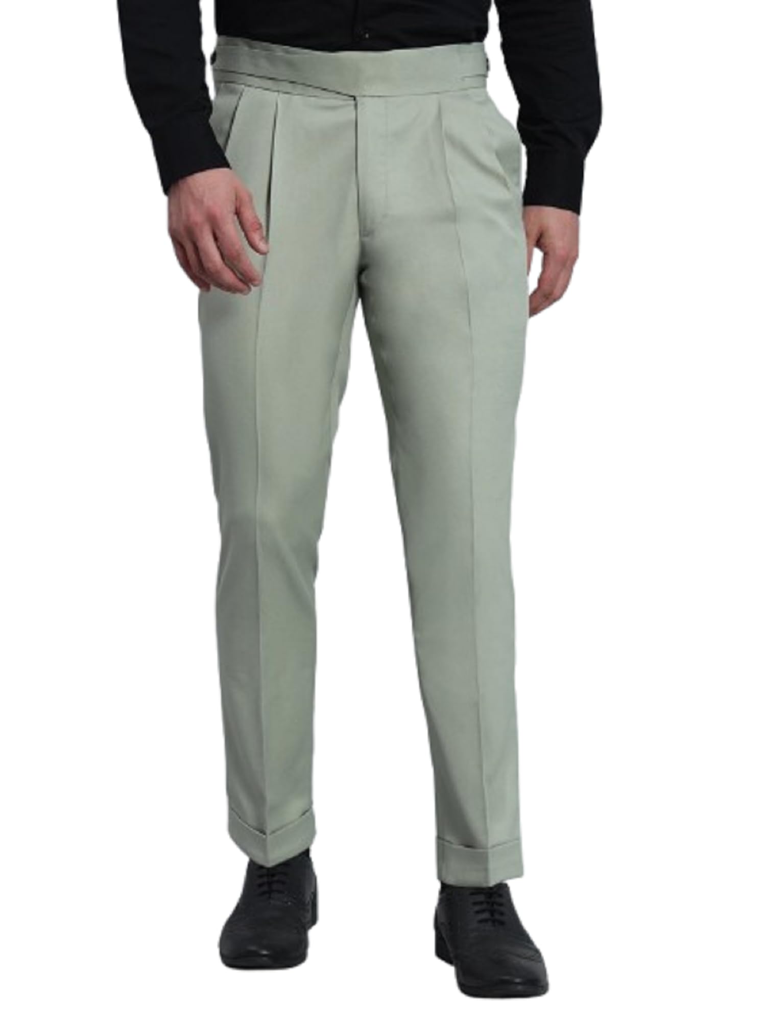 FASHIONEMPIRE Men's Formal Trousers Front Pleated | Classic Button Gurkha Lycra Blend Pant Slim Fit | Stylish Formal Pant for Party and Casual Wear-picture-26