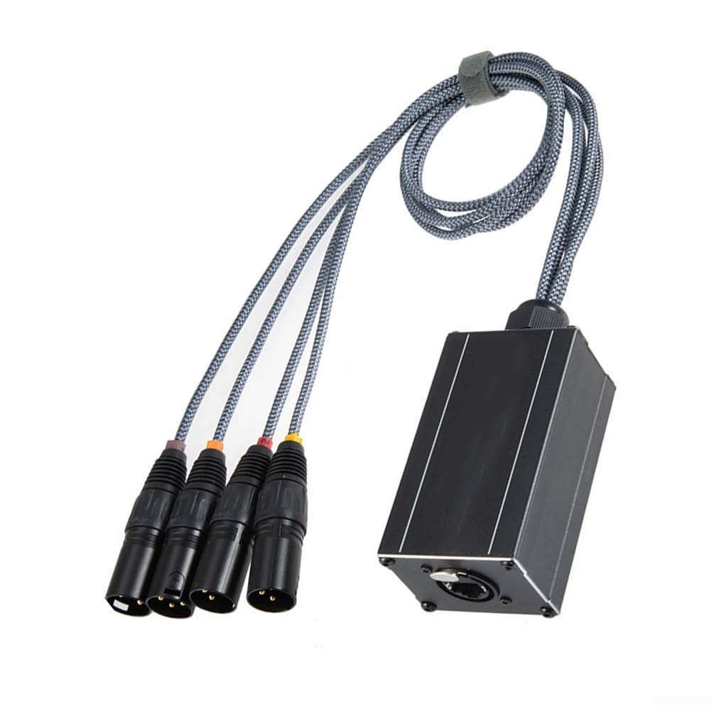 XLR-Verlängerungskabel, 4-Wege-Netzwerk-Audio-Splitter-Adapter, professioneller Bühnen-Sound-Systemanschluss für PA-Geräte (weiblicher Sitz)