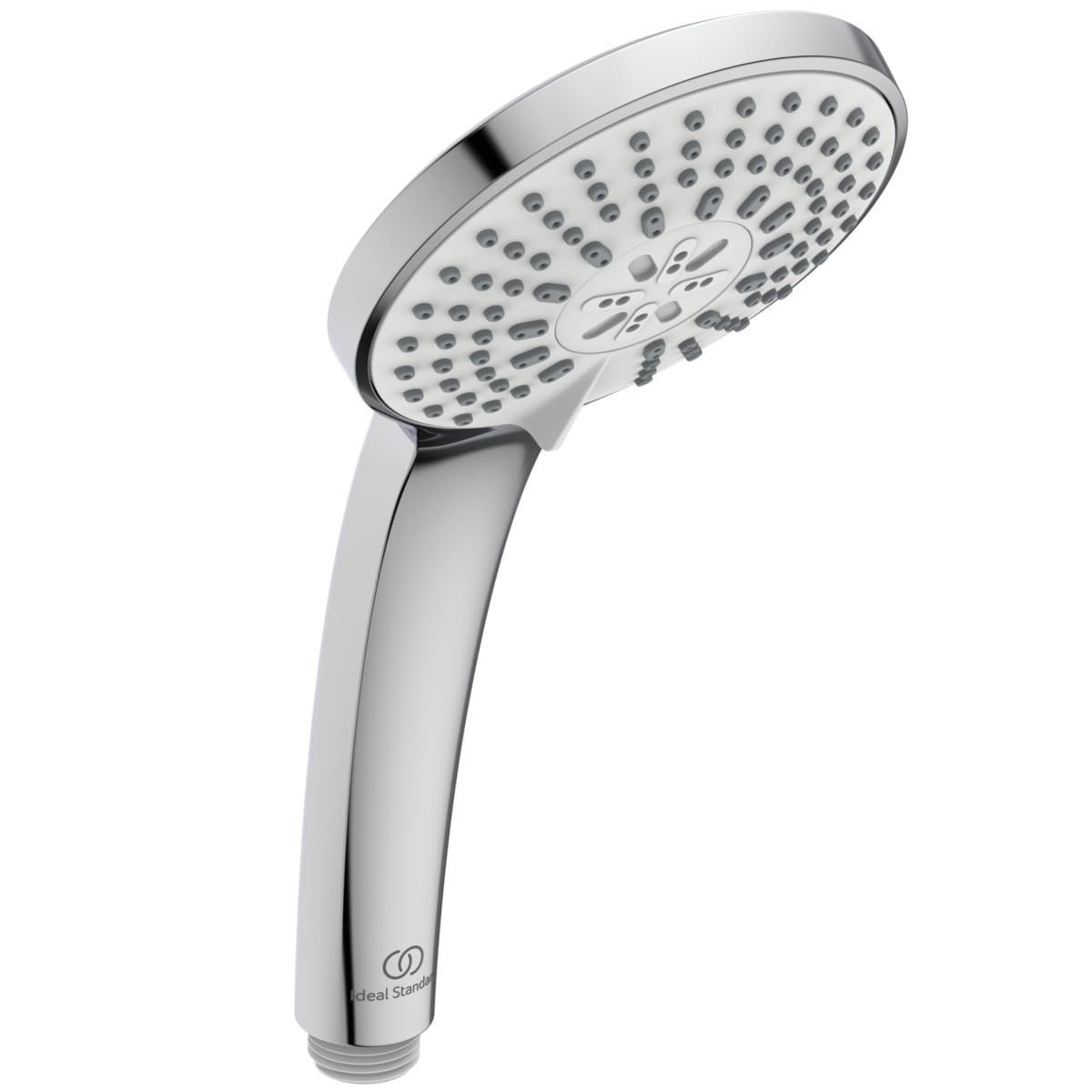 Ideal Standard Idealrain ducha de mano de 3 funciones, Eco – Cromo | Ducha de mano con limitador de caudal a 6 l/min (a 3 bar), 3 tipos de chorro, boquillas EasyClean, BD903AA
