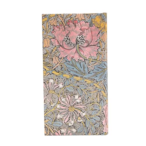 Paperblanks Morris Pink Honeysuckle 12 Month 2025 Diary, Horizontal, Slim (180 mm x 90 mm), Italian, Orizzontale - Image 3