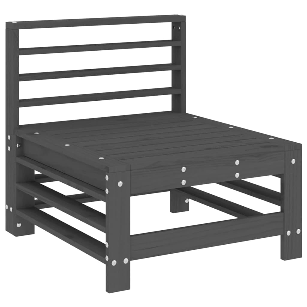 ZEYUAN Centralne sofy ogrodowe 2 szt. lite drewno sosnowe szare, sofa ogrodowa na zewnątrz, sofa ogrodowa taras, sofy tarasowe, meble ogrodowe ogrodowe - 825641