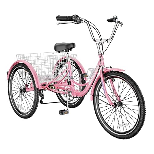 Slsy Adult Tricycle 7 Speeds Tricycle for Adults, 20 & 24 & 26-Inch Three Wheel Bikes, Adult Trikes Cargo Cruiser Trike for Seniors, Women, Men.