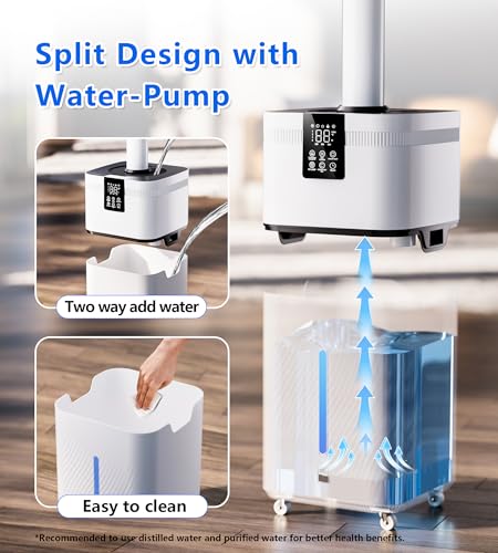 30L/7.93Gal Commercial Humidifier for Large Room 4200 sq ft, 3000mL/H Whole House Humidifiers with Supersized Cool Mist,Quiet Humidifiers for Bedroom, Home,Office, Plants, Warehouse - Image 4