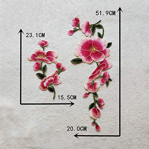 Sunmove One Pair Rose Flower Embroidery Applique Badge Embroidered Floral Collar Sew Patch Bust Dress Jeans Craft - Image 4