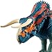 Jurassic World Dual Attack Nasutoceratops Dinosaurs in Medium Size with Button-activated Dual Strike Action Moves Like Tail & Head Strikes