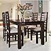 SONA ART & CRAFTS Luxe Solid Sheesham Wood Dining Table Set of 4 Seater Dinner Dinning Table with 4 Cushion Chair for Dining Furniture for Living Room Home Hotel Office Self Assembly (Dark Mahogany)