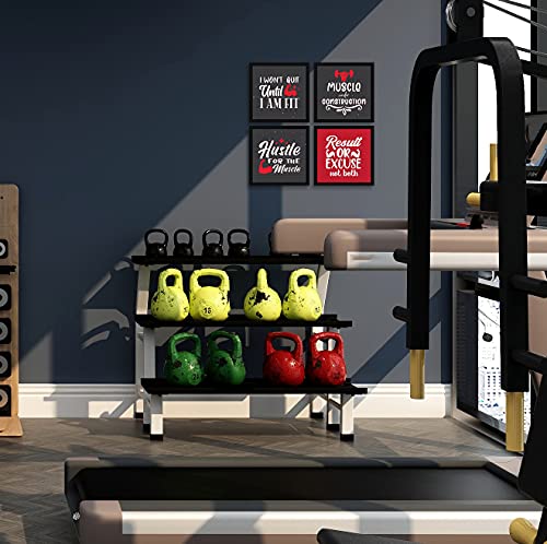 Image of ArtX Paper Motivational Gym Exercise Quotes Wall Art Painting, Framed Paintings For Home Office Decor 20 X 20 inches (Combined), 10.0 X 10.0 each, Multicolor Posters With Frame, Set of 4