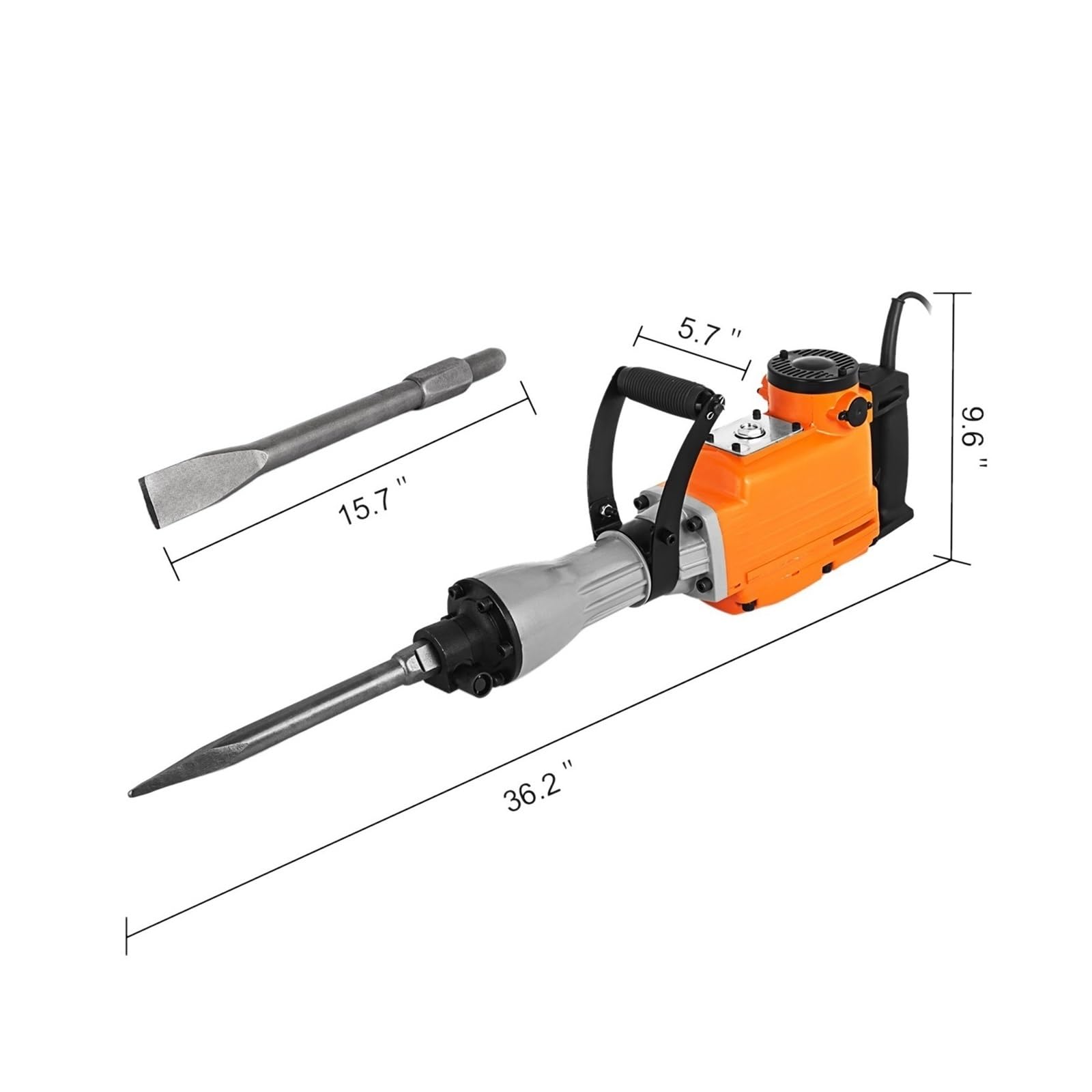Marteau électrique 1400 W, 1500, 3600, outil de démolition béton, marteau rotatif multifonction Pour une utilisation DIY(1500W)