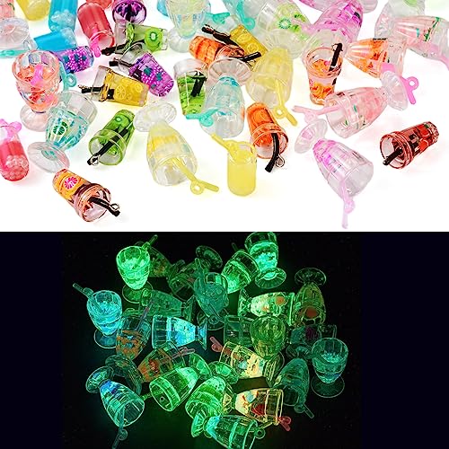 36Pcs Resin Fruit Drink Cup Bottle Charms Luminous Mini Juice Pendants for Necklace Earring DIY Crafts Jewelry Making Keychain Bag Decor - Image 2