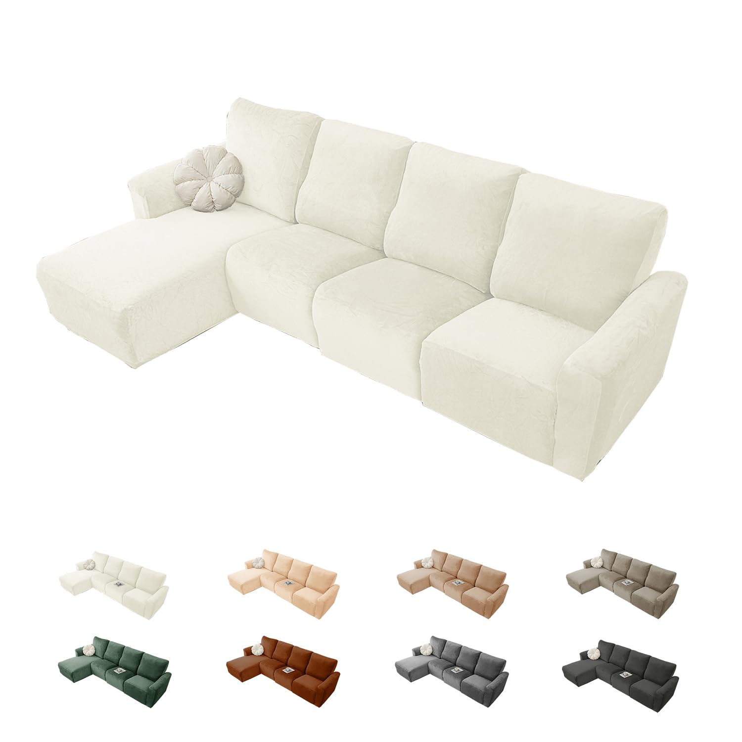 Funda de sofá reclinable de terciopelo blanco para tardes de cine en casa