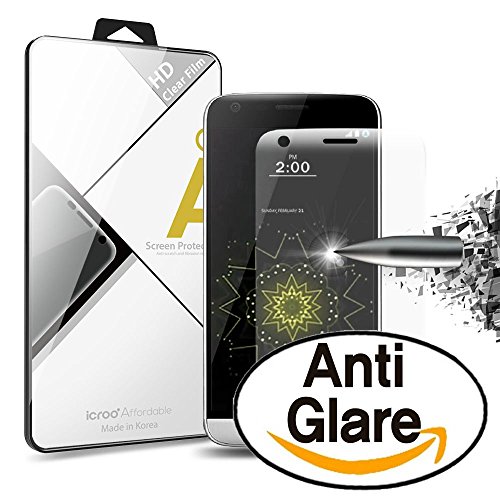 LG G5 Screen Protector, Full Coverage 4H Anti-Impact Military Protection PET Anti Glare Matte, LG G5 Full Coverage Screen Protector, Full Cover icroo A-Line
