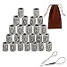 Vikings Runes Beads FOGAWA 27Pcs Norse Rings for Hair Beard Beads Silver Braiding Beads with Threading Tool and Pouch Norse Charm Findings for Bracelets Necklace Pendant