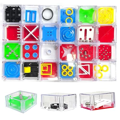 24 Stück Geduldspiele für Kinder, Knobelspiele Adventskalender Mini Puzzle Kinder Geschicklichkeitsspiele, Denkspiele, Geeignet als Geburtstagsparty-Geschenke, Knobel Adventskalender, Mitbringsel