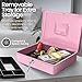 Flexzion Cash Box with Money Tray and Lock - Metal Cash Box for Small Businesses, 9-Compartment Pink Money Box with Removable Tray and Key, Portable Storage for Checks and Coins