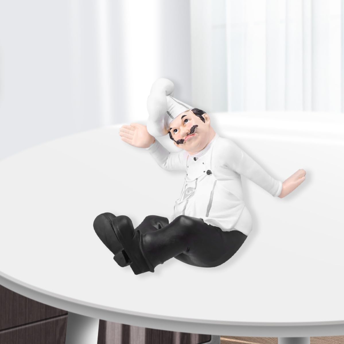 Abaodam Chef Decorazione Stabile Elegante Statuetta in Resina Stile Europeo per Cucina e Casa per Tavolo Bar e Ristorante