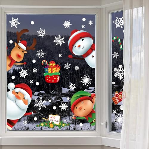 169 PCS Christmas Snowflake Window Cling Christmas Window Clings for Glass Windows Xmas Decorations by Hifunwu - Image 5
