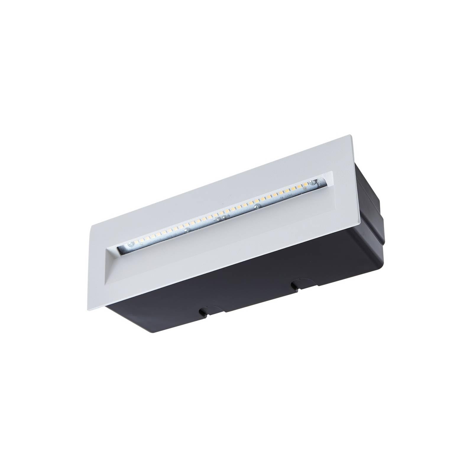 Lucande Outdoor Wall Light Loya (Modern) in White Made of Aluminium (1 Light Source,) from Brick, wall lamp for Exterior/Interior Walls House Terrace und Balcony