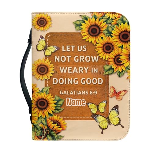 Taierverra Custom Bible Cover with UV Printed Text, Personalized Grandparents’ Names & Family Blessing Verse Case, Long-Lasting Religious Gifts for Elders, Fade-Resistant for Repeated Use