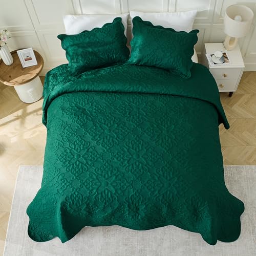 Image of Kingnex Oversized King Bedspreads 128x120 Rain Forest Green
