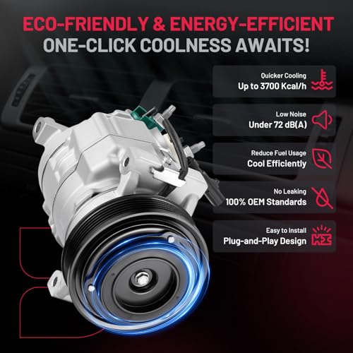 BDFHYK 98314 Air Conditioning A/C Compressor with Clutch Compatible with Jeep Grand Cherokee 2011-2021, Compatible with Dodge Charger 2011-2013, Durango 2011-2015, Challenger 2011-2014