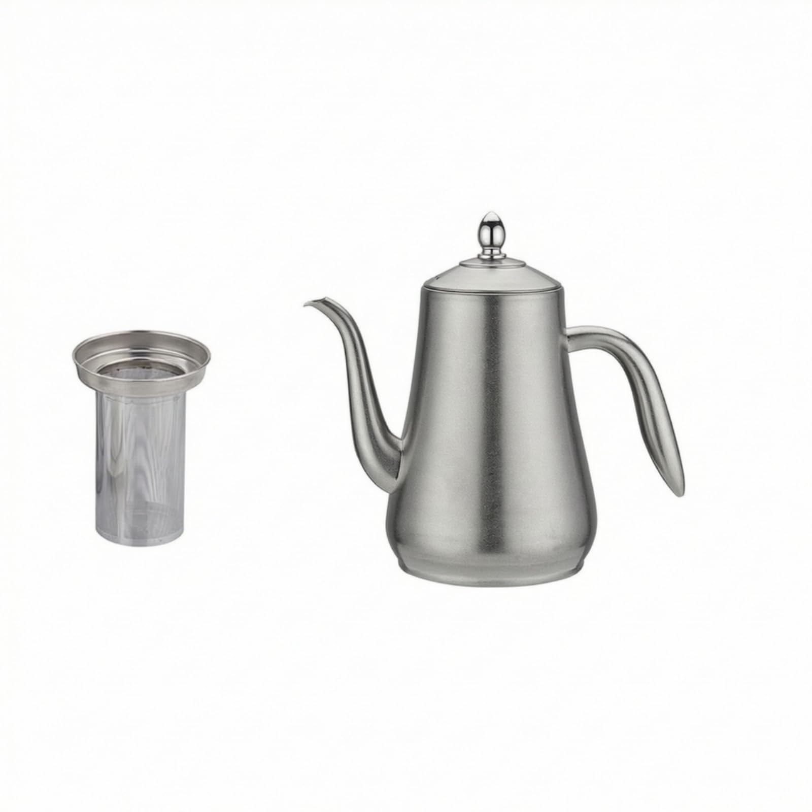 Qianly Teiera con Infusore Anticorrosione Teiera in Acciaio Inox Facile da Pulire Bollitore per Amanti Del Tè, Casa, Caffetteria, Array, Retrò, 1750ML