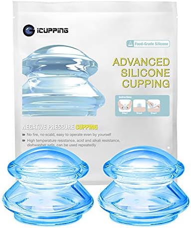 Silicone Cupping Set Vacuum Suction Cupping Therapy Sets for Facial Body Massage, Deep Tissue Myofascial Release, Pain Relief, Muscle Relaxation Joint Pain Cellulite & More (M (2 pcs))