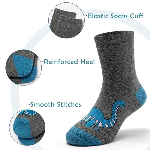 Moon Tree Boys Wool Socks Kids Warm Socks Winter Thermal Crew Socks 6 Pack4