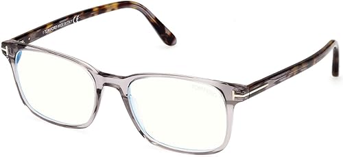 Gafas graduadas Tom Ford FT 5831 -F-B Asian fit 020 Brillante Transparente Gris, "t" Logo, Gris transparente brillante, logotipo "T"  lente de
