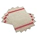 DACHUI Placemats Set of 6, Soft & Elegant Woven Vinyl Place Mats, Water Resistant, Heat Resistant, Washable, Durable Table Mats (Red Stripes)