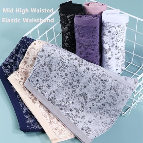 Image of Women's Plus Size Cotton Underwear Panties Mid Waisted Briefs 7-Pack XL-6XL Point Print Ladies Panties