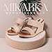 mikarka Slip On Wedge Sandals for Women Open Toe Espadrilles Platform Slides Dressy High Heel Beach Summer Sandal Comfortable Wedges Shoe Mules Natural Straw US Size 7.5