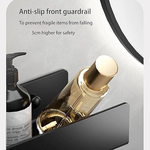 Miniatura 3 de Unidad de almacenamiento de baño de acero inoxidable con gancho para toallas, estante de ducha sin taladros o perforación, organizador para