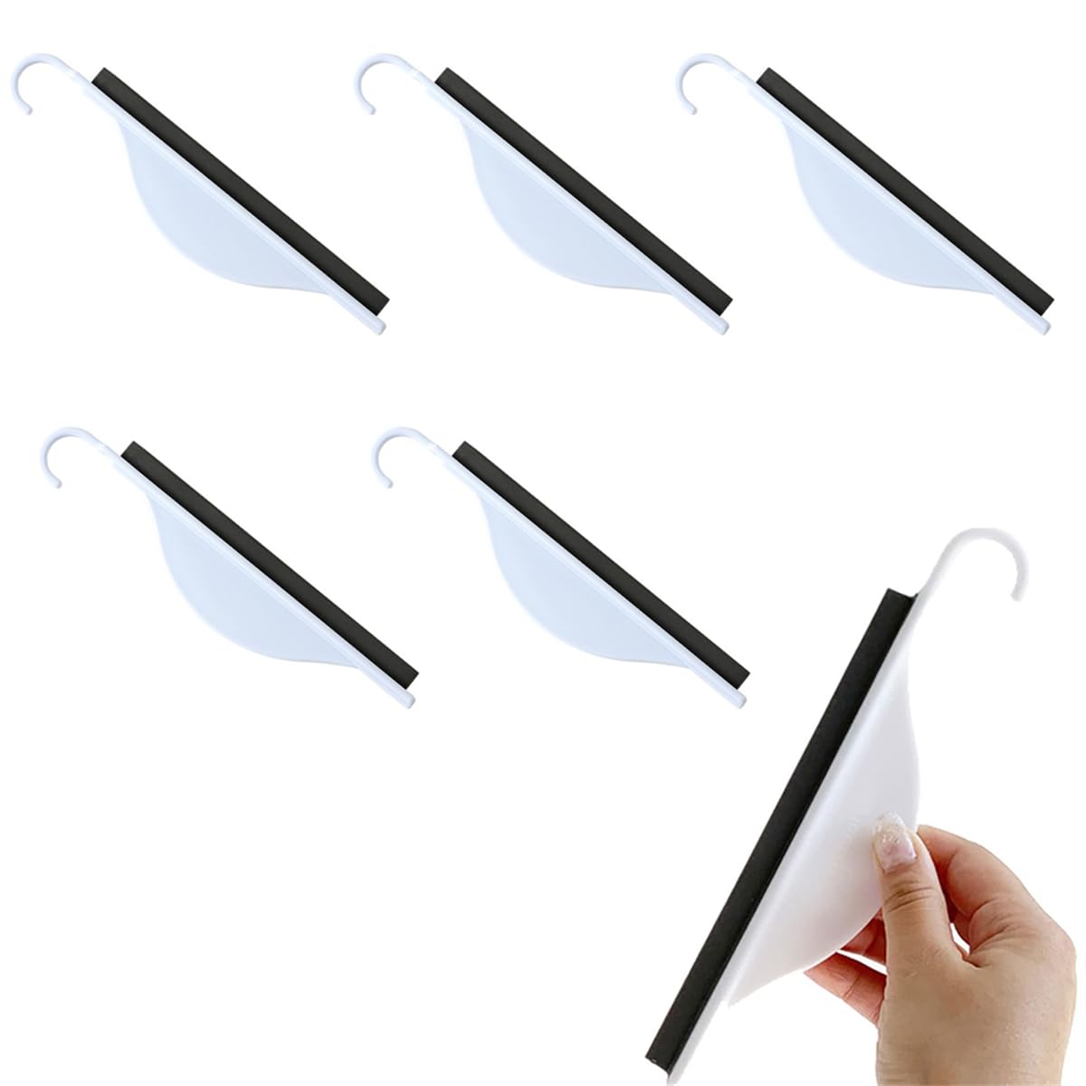 KASTWAVE5 PCS Mini Silicone Squeegee Set with Hook, Versatile Water Wiper for Kitchen, Bathroom, Sink, Counter, Tiles and Mirrors