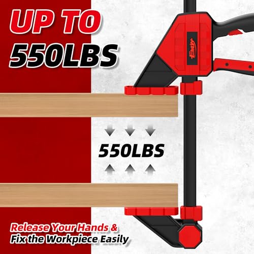 EHDY Bar Clamps for Woodworking, 2-Piece 24 Inch Clamps Set with 550 LBS Load Limit, One-Handed Clamp/Spreader, Heavy-Duty Quick-Change F Clamp, Ideal for Woodworking/Carpentry/Home Improvement/DIY by EHDY - Image 3