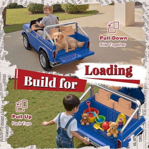 Image of ANPABO Licensed Ford F-150 24V 2 Seater Ride on Car for Kids, Dark Blue
