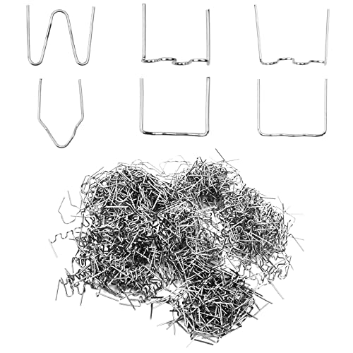 600Pcs Wave Staples, Graffette a Caldo Graffette di Riparazione del Paraurti, Graffette Saldatura Plastica Bacchette per Saldatura a Caldo, Saldatura Hot Staples, 6 Forme 0,6/0,8 mm