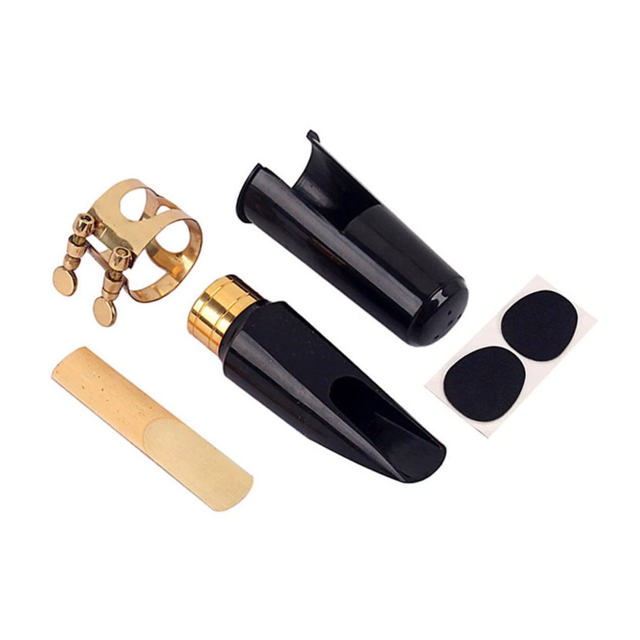 ibasenice Accessoire Saxophone Alto avec Boucle en Cuivre, Embouchure en Plastique et Métal, Stabilise le Tube, avec Capuchon et Écussons pour Performance Optimale