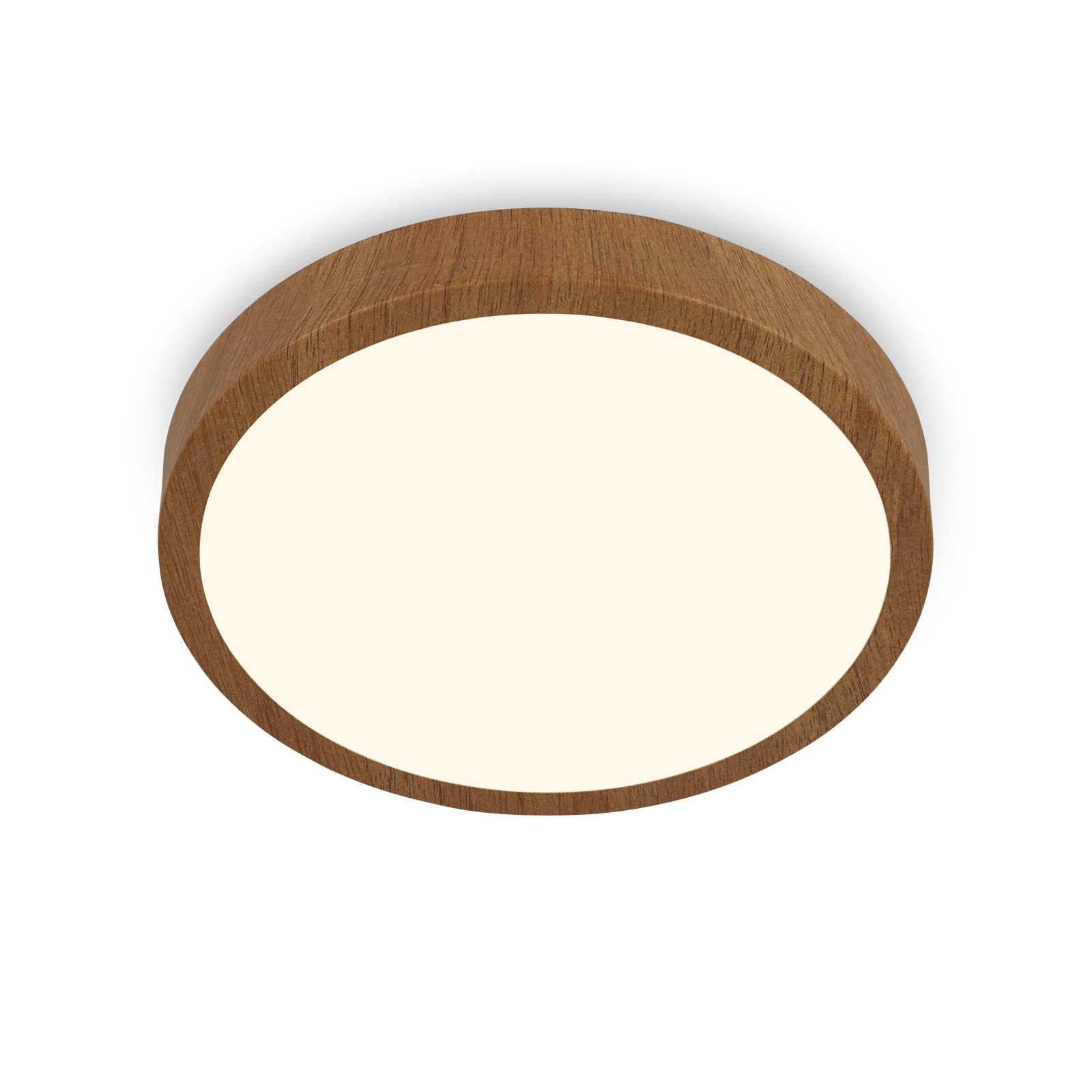 BRILONER Leuchten 3725-014 LED Ceiling Light, Warm White Light, Surface-Mounted Light, Wood Look, Diameter 380 x 50 mm, Wood Colour