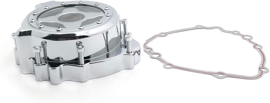 AfterMokit Replacement Chrome Left Engine Stator Cover See Through for 2003-2006 CBR600RR w/gasket