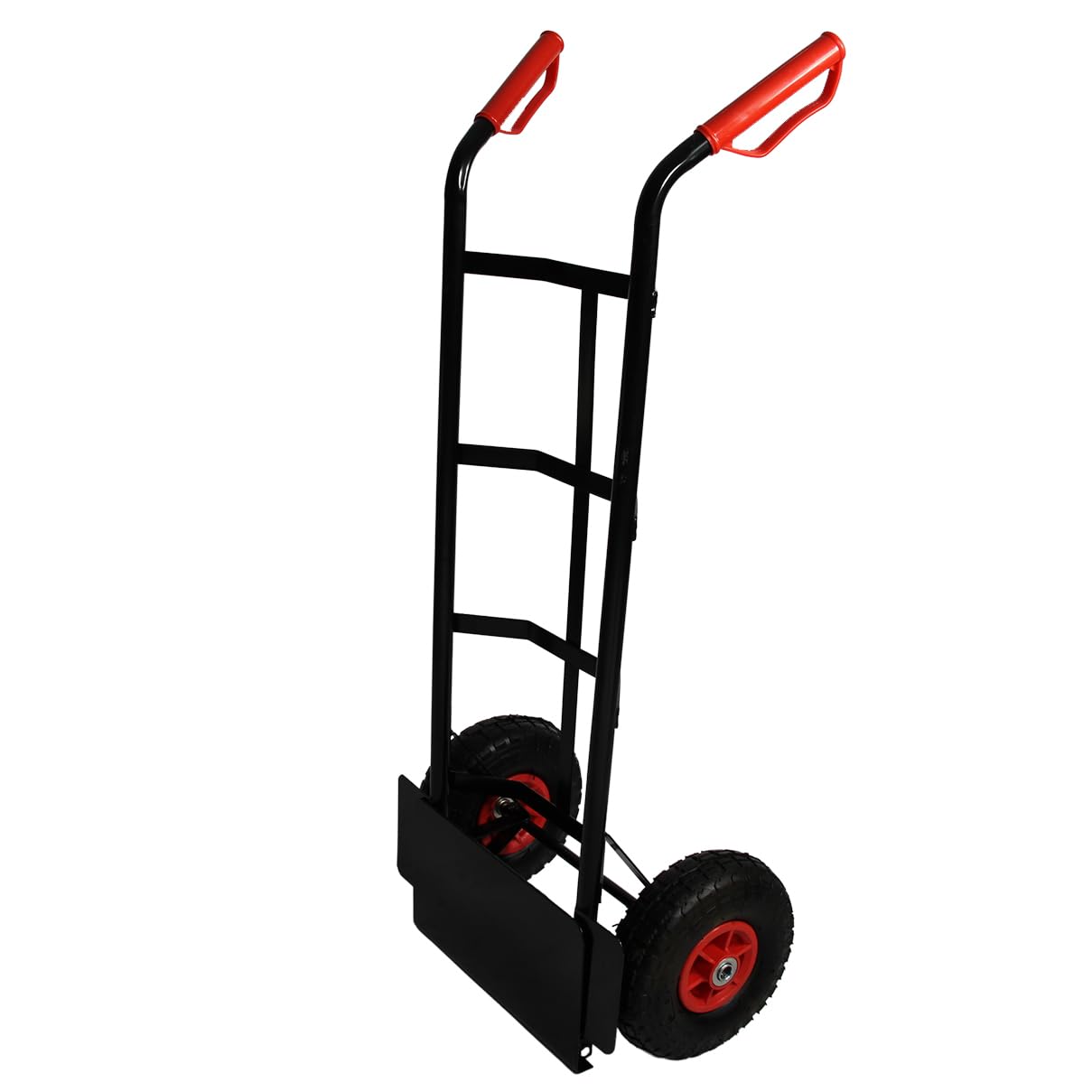 HELO Transportkarre Sackkarre bis 200 kg belastbar (schwarz) mit Luftbereifung, Stahlschweißkonstruktion lackiert, Sicherheits Haltegriffe aus robustem Kunststoff