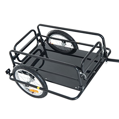 BUY JOY Steel Frame Bicycle Bike Cargo Trailer Luggage Cart Carrier 110lb Hauler - Thumbnail 6